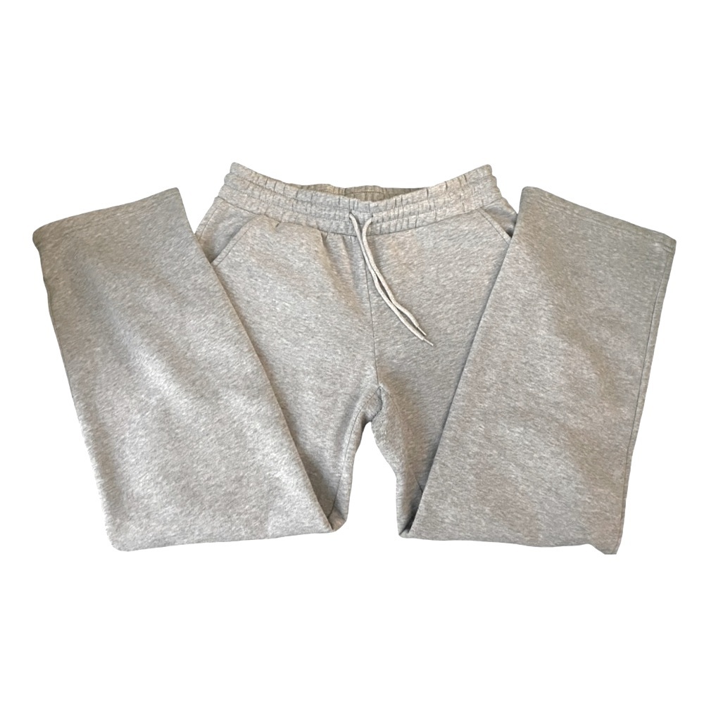 Wide Leg Grey Fleece Sweatpants Activewear Lounge Casual Comfy Pockets Women XL